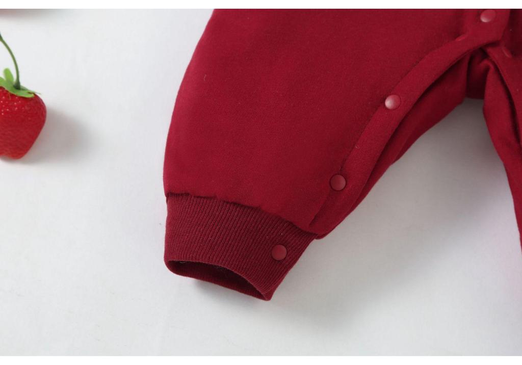 Newborn Girl Autumn/Winter Princess Romper: Velvet-Enhanced Bodysuit for 100 Days & Outings