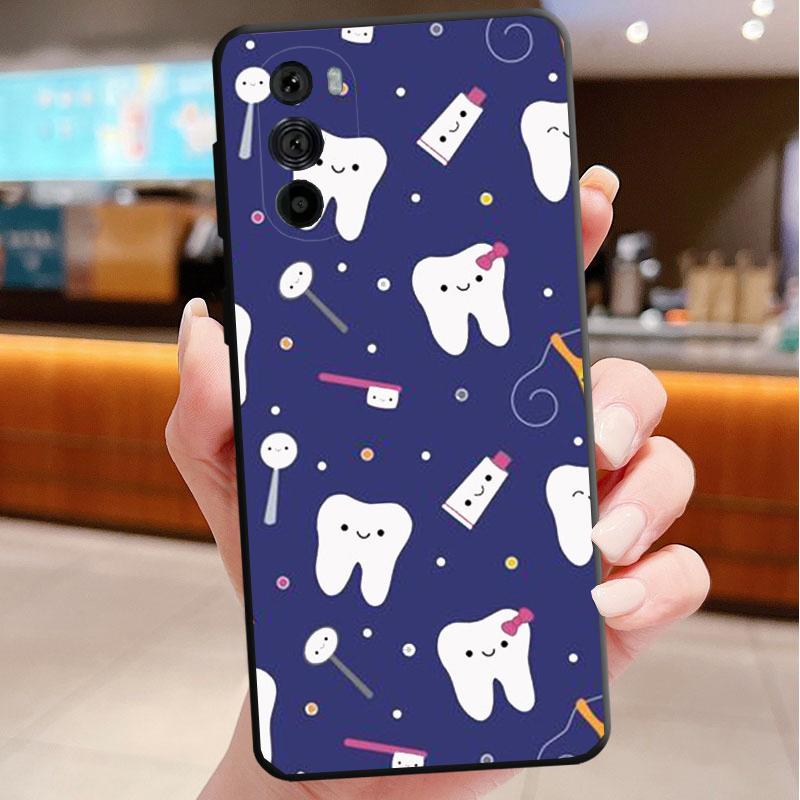 Phone Case For Motorola Edge 50 40 Pro 60 50 40 30 Ultra Neo Fusion Moto G85 G72 G53 G54 G84 G13 G32 Dental Definitions tooth