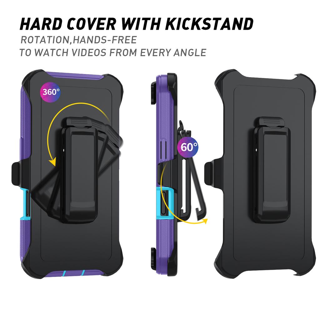 For iPhone Air Rugged Case PC + TPU Cell Phone Cover with Back Clip Kickstand