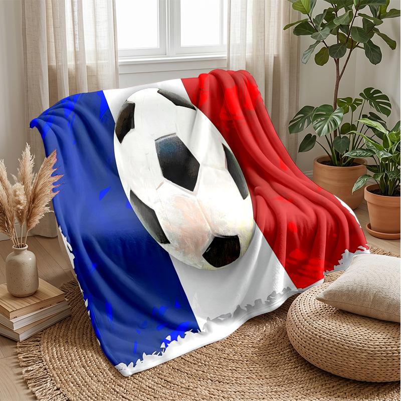 Frankreich Nationalmannschaft Thema Decke Weiche Flanelldecke Plüsch Überwurfdecke Gemütliche Sofa Bettdecke für Heimdekoration
