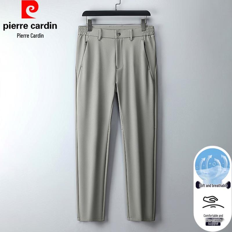

Pierre Cardin Men s Summer Ice Silk Straight-Leg Casual Business Pants 33
