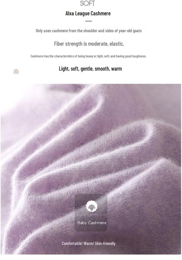 Women's Cashmere Half-High Collar Knit Sweater - Loose, Slimming Base Layer Top