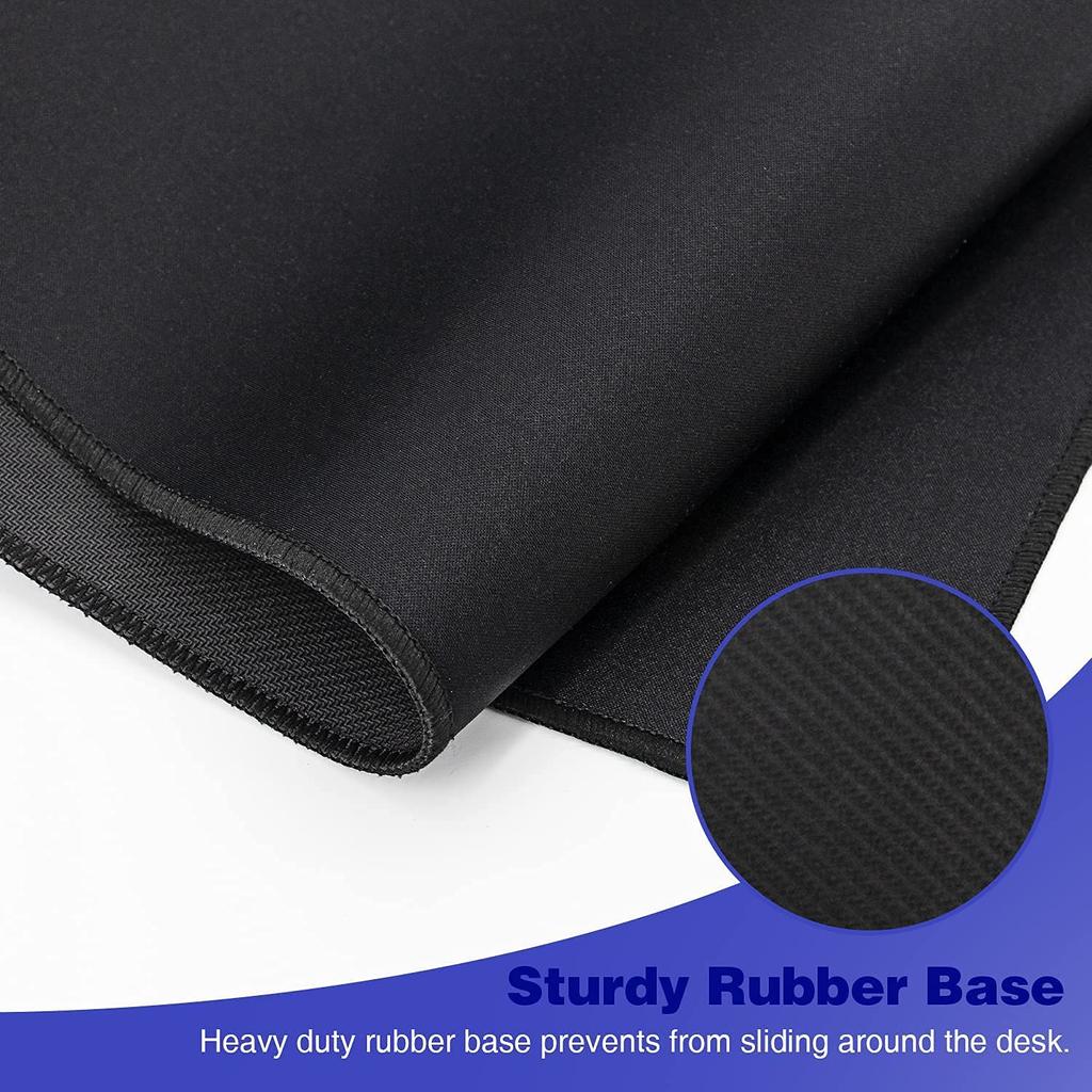 Pure Black Gaming Mouse Pad Anti Slip Rubber Mouse Pad Computer Gaming Desk Pad Wool Felt Laptop Desk Anti Slip Mouse Pad