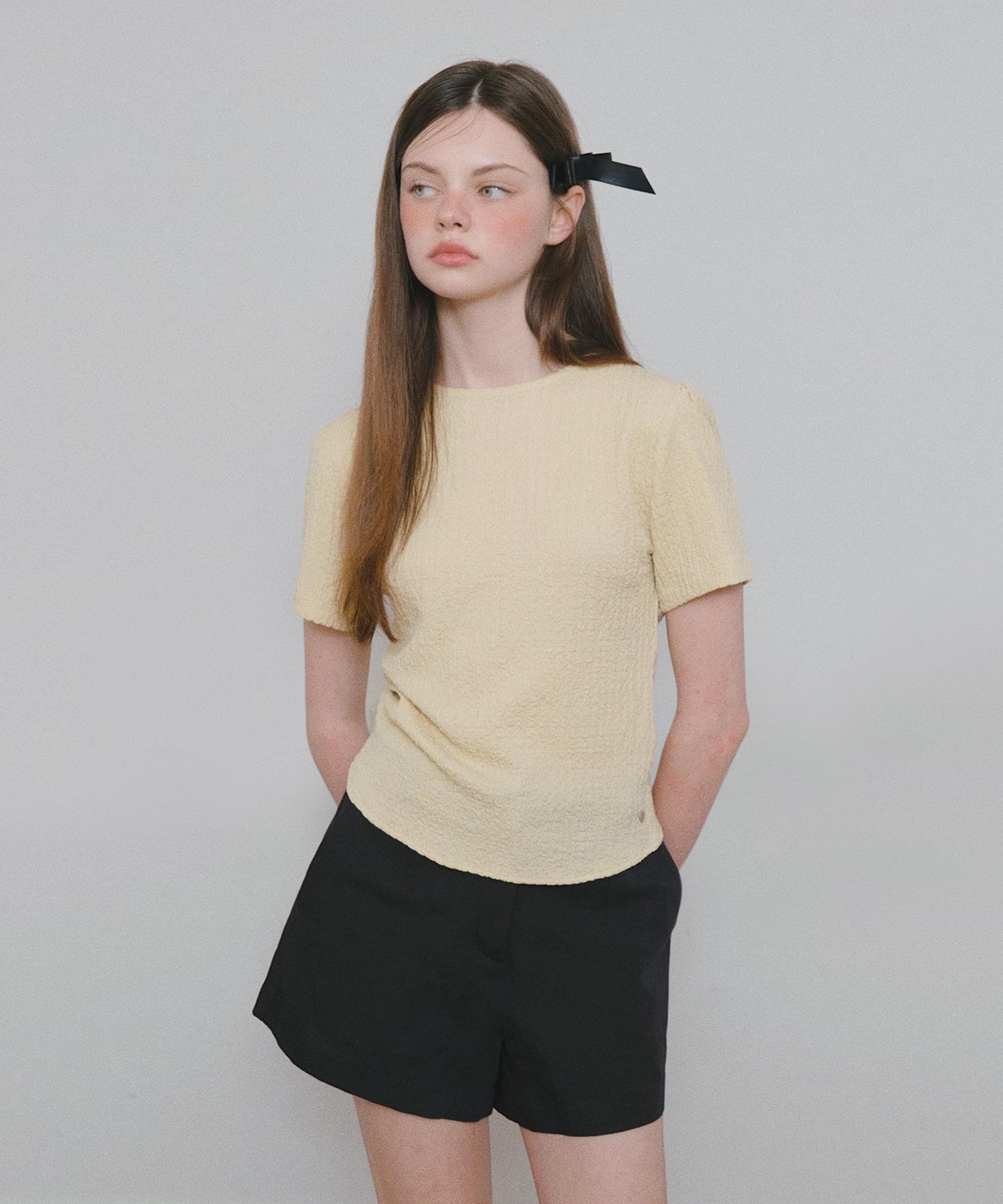 Hane Crinkle Soft Blouse_Lemonade S
