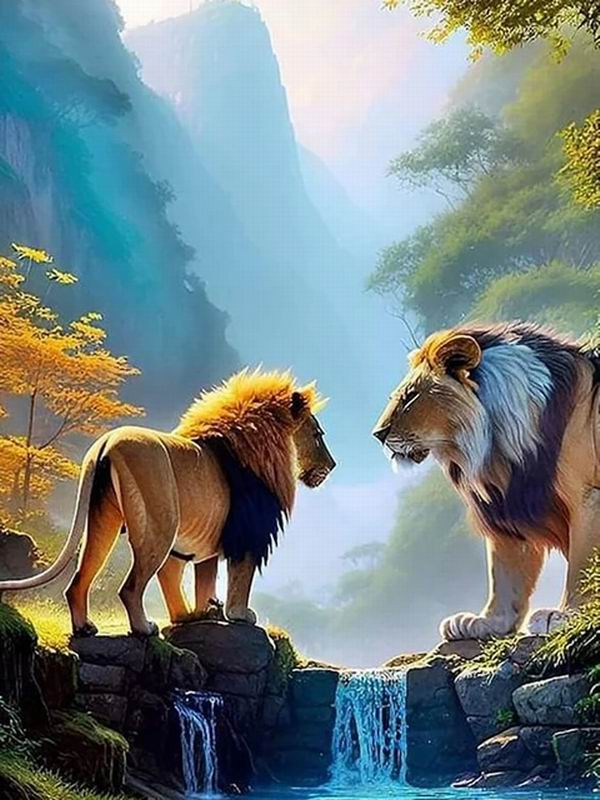 Diamantmalerei Neue Kollektion 2024 Wildes Tier Löwe DIY Vollquadrat Rundbohrer Strass Stickerei Kunst Mosaik Kreuzstich Kits