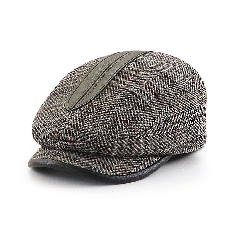 

Patchwork Vintage Newsboy Cap for Men and Women: Autumn/Winter Fashionable Baseball Cap, Outdoor Artist s Cap M（57-58cm） темно-серого
