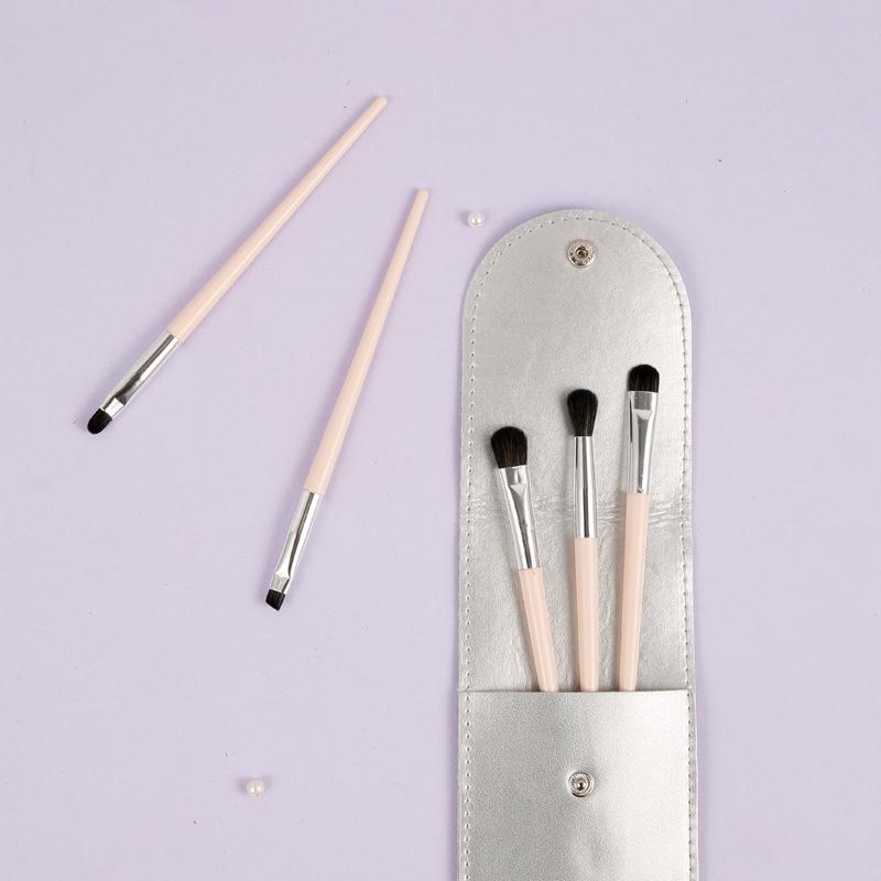New Makeup Brush 5 Soft-bristled Eye Shadow Set Concealer Brush Eyebrow Brush Blending Highlight Brush Leather Bag