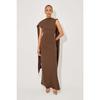 Women's One Shoulder Short Sleeve Maxi Dress Slim Fit High Waist Elegant Solid Color Evening Midi Dress