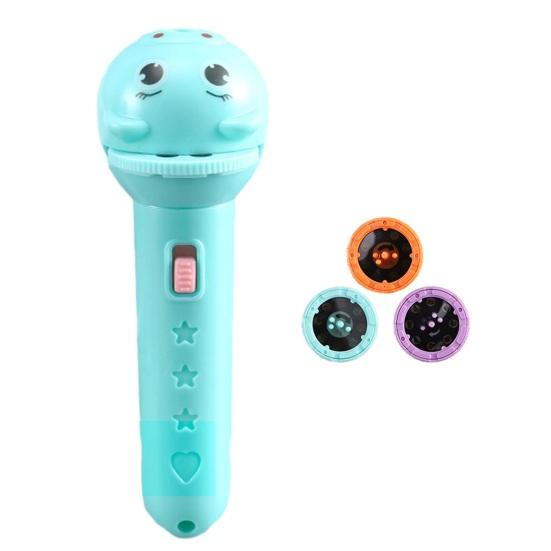 Kids Story Projector Flashlight Animal Image Projector Toy with Changeable Discs Early Learning Educational Toy for Bedtime Fun Gift for Children