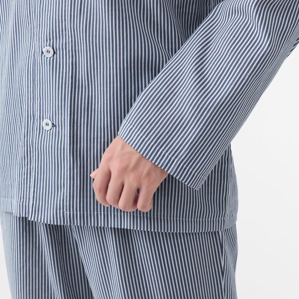 Gunze Acedron Long Sleeve and Pants Modified Rayon Double Brown Men's Pajamas, Gauze, (SF4554)