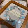 Shell Blue High-End Jewelry Set, Copper Inlaid Zircon Exquisite High-End Fashion Earrings Necklace Women