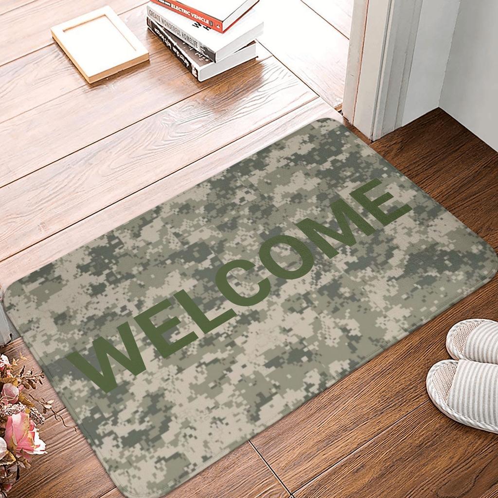 Flecktarn Camo Floor Door Bath Kitchen Mats Anti-Slip Outdoor Military Camouflage Doormat Toilet Entrance Rug Carpet Footpad