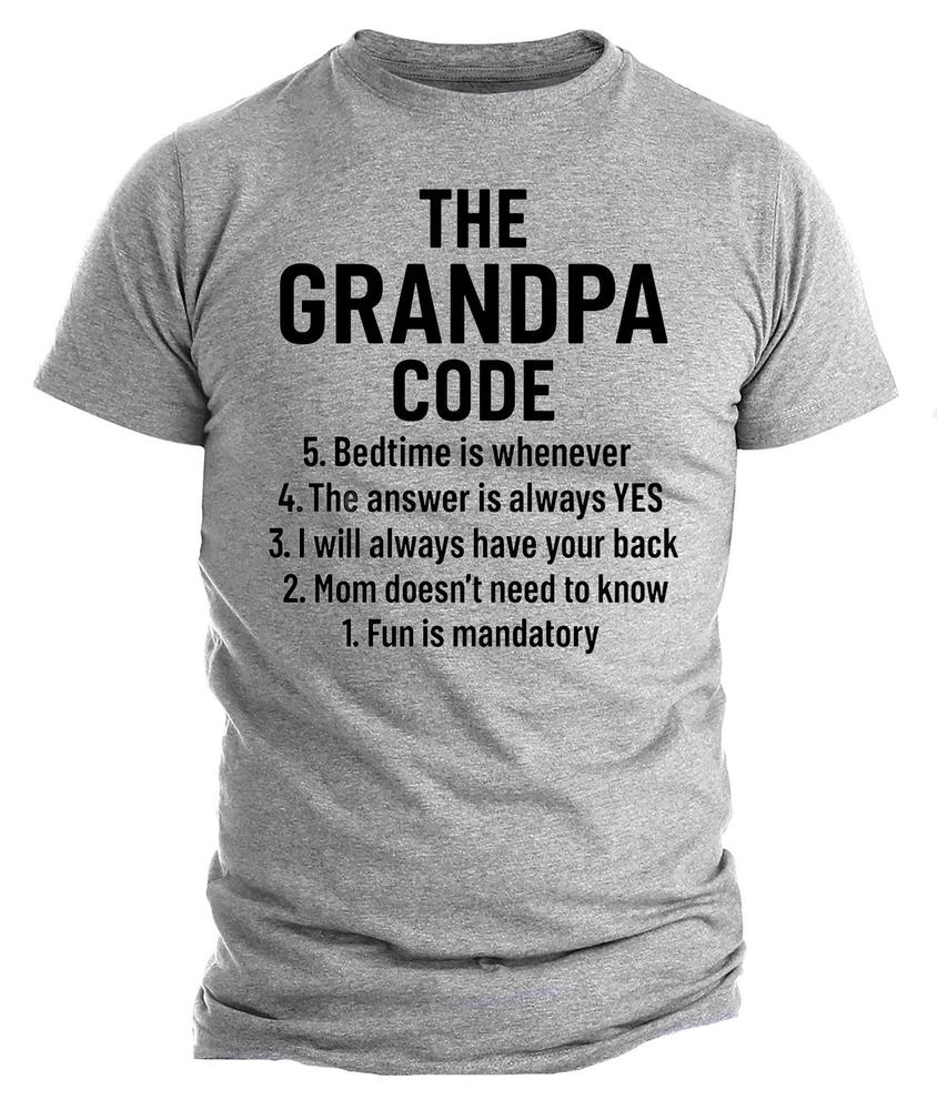 Grandpa Code TShirt  Funny Rules Tee for Grandfathers  Humor Graphic Shirt S