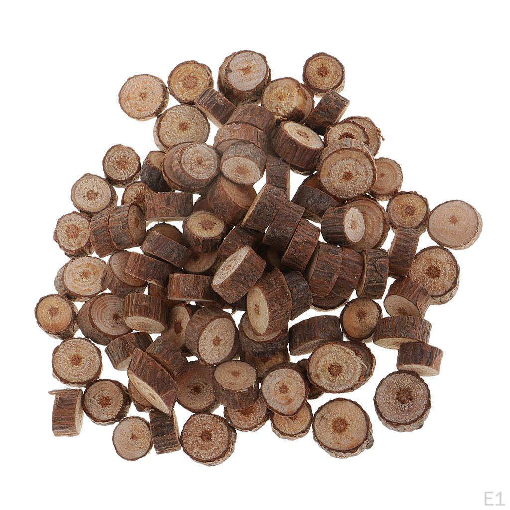 100pc Lot Bulk 5-10mm Natural Pine Wood Slices Logs for Crafts Ornaments