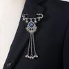 Bohemian Rhinestone Flower Tassel Brooch for Women - Exotic Style Suit Coat Pin