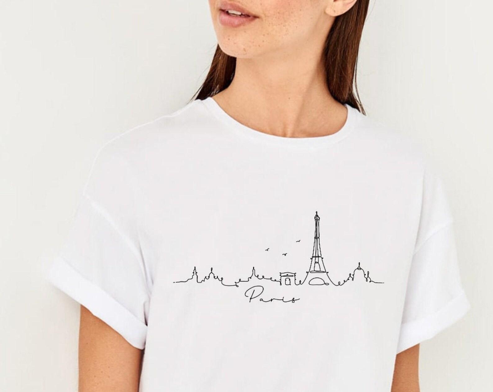 Paris T-shirt, Eiffel Tower T-Shirt, Travel Clothing, Women s Paris T-Shirt, Paris Tees, Paris Skyline, Gift for her Paris, Christmas Gift S