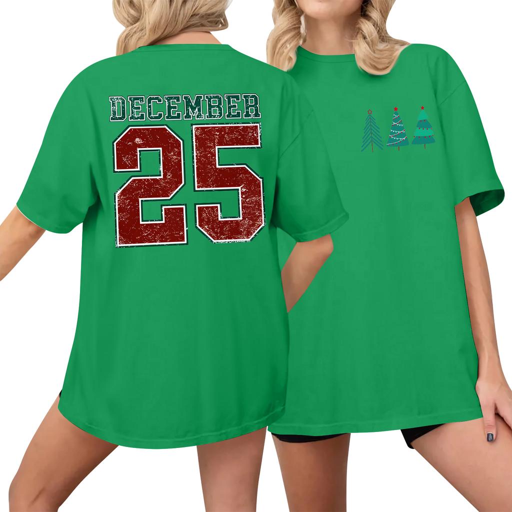 Dámské ležérní tištěné tričko s kulatým výstřihem, svetr s krátkým rukávem