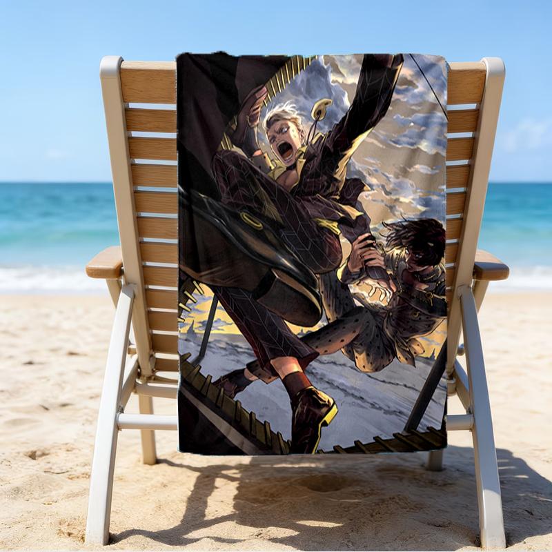 Proof Beach Towel with a JoJo's Bizarre Adventure3 Pattern - Soft,absorbent,quick-drying,machine Washable - Perfect for Swimming,camping,bathing