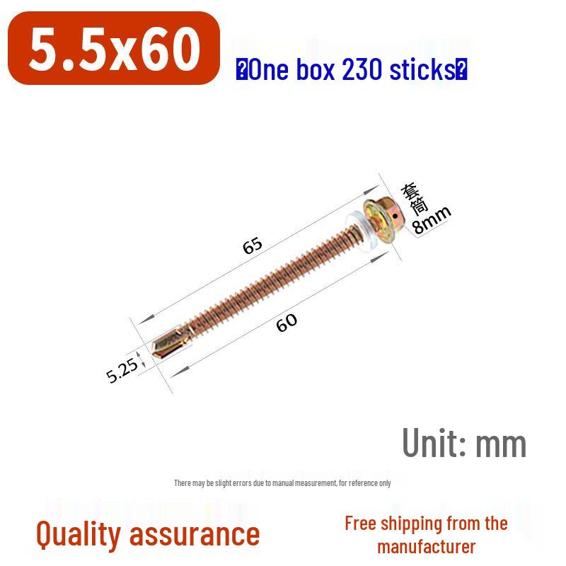 Sechskant-Selbstbohrschraube für Farbstahl und Dachziegel aus Harz mit verlängerter Bohrspitze