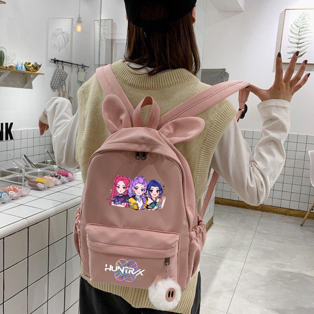 Anime K-Pop Printed Waterproof Backpack Student Teenager Bookbag for Boy Girl Bookbag Schoolbag Women Large Capacity Travel Bag Kid Gift Mochila
