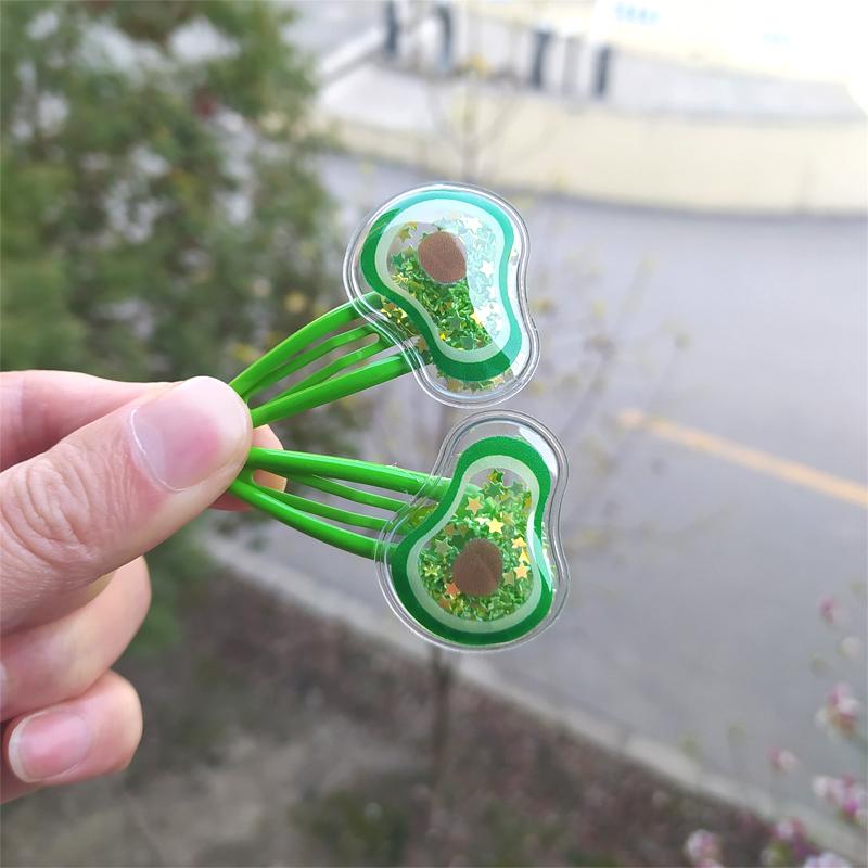 2PCS Fruit Quicksand BB Cartoon Clips Kids Hairpins Children Headwear Baby Clips Headdress Elastic Hair Bands Girls Accessories