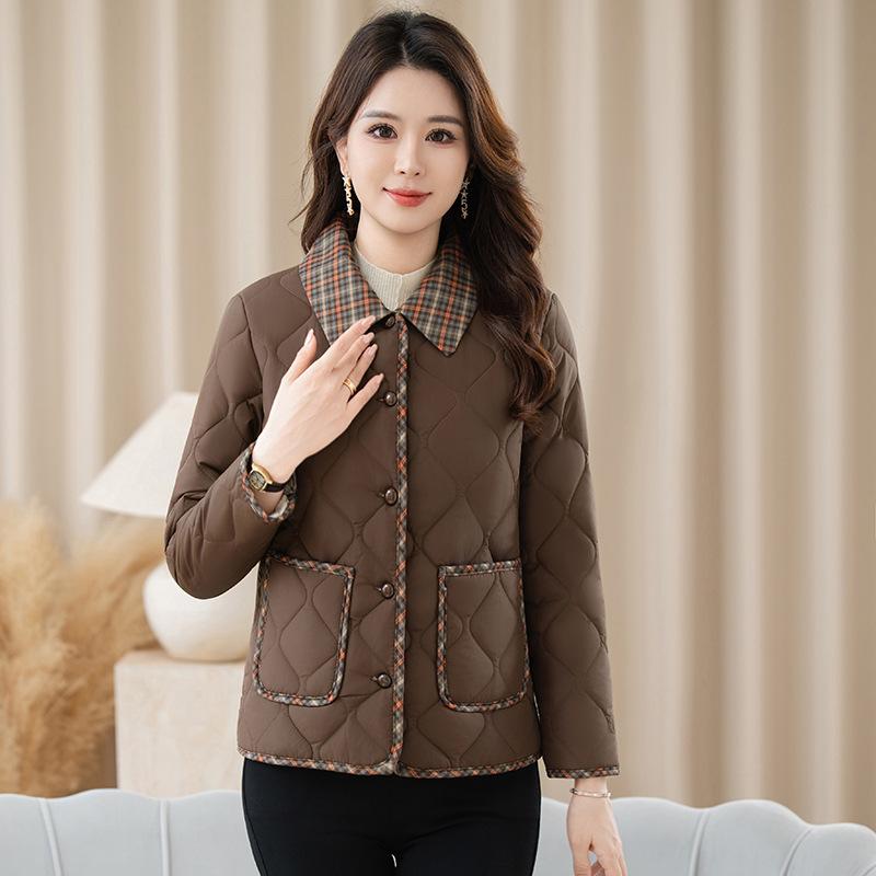 Kadınlar İçin Hafif Pamuklu Ceket Kışlık Yeni Stil Yaka Annenin Ceketi Bol ve Çok Yönlü Kısa Pamuklu Ceket
