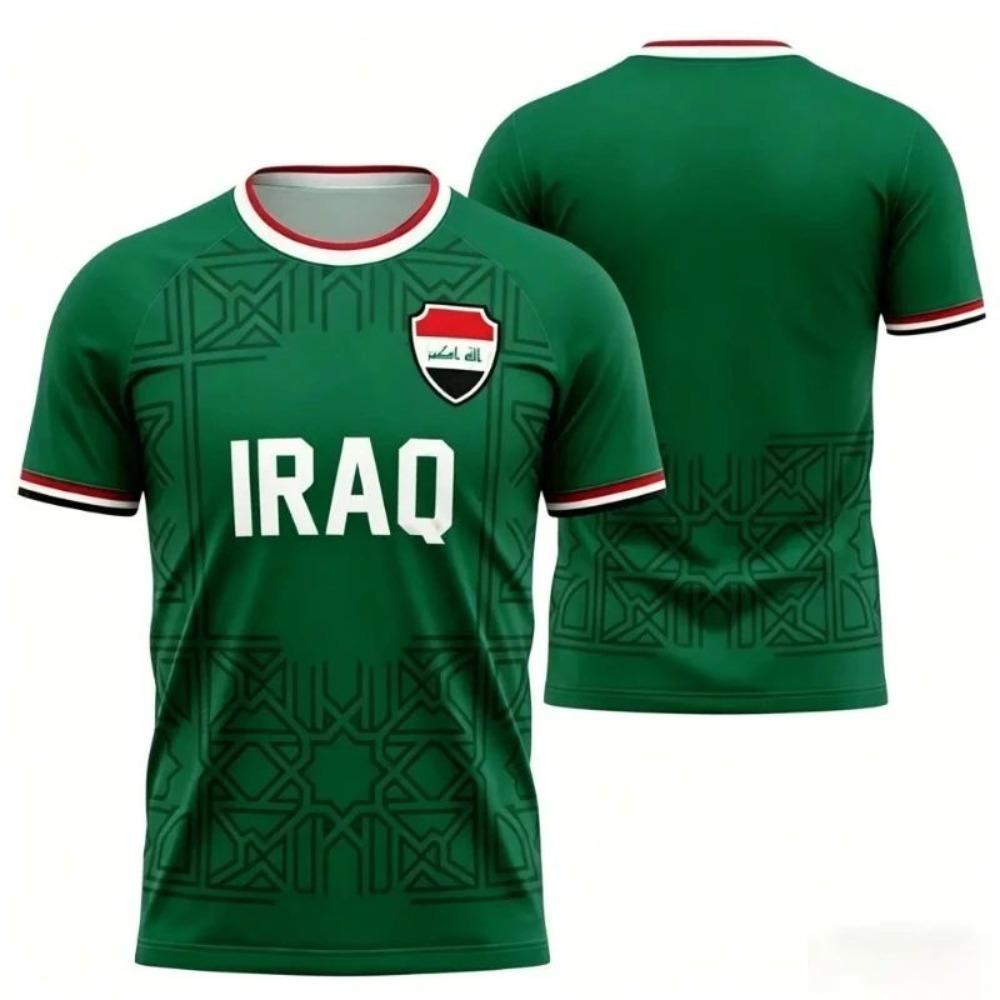 Irak reprezentacja letnia męska koszulka piłkarska i T-shirt w stylu druku 3D, luźne i wygodne, odpowiednie do noszenia na co dzień ...