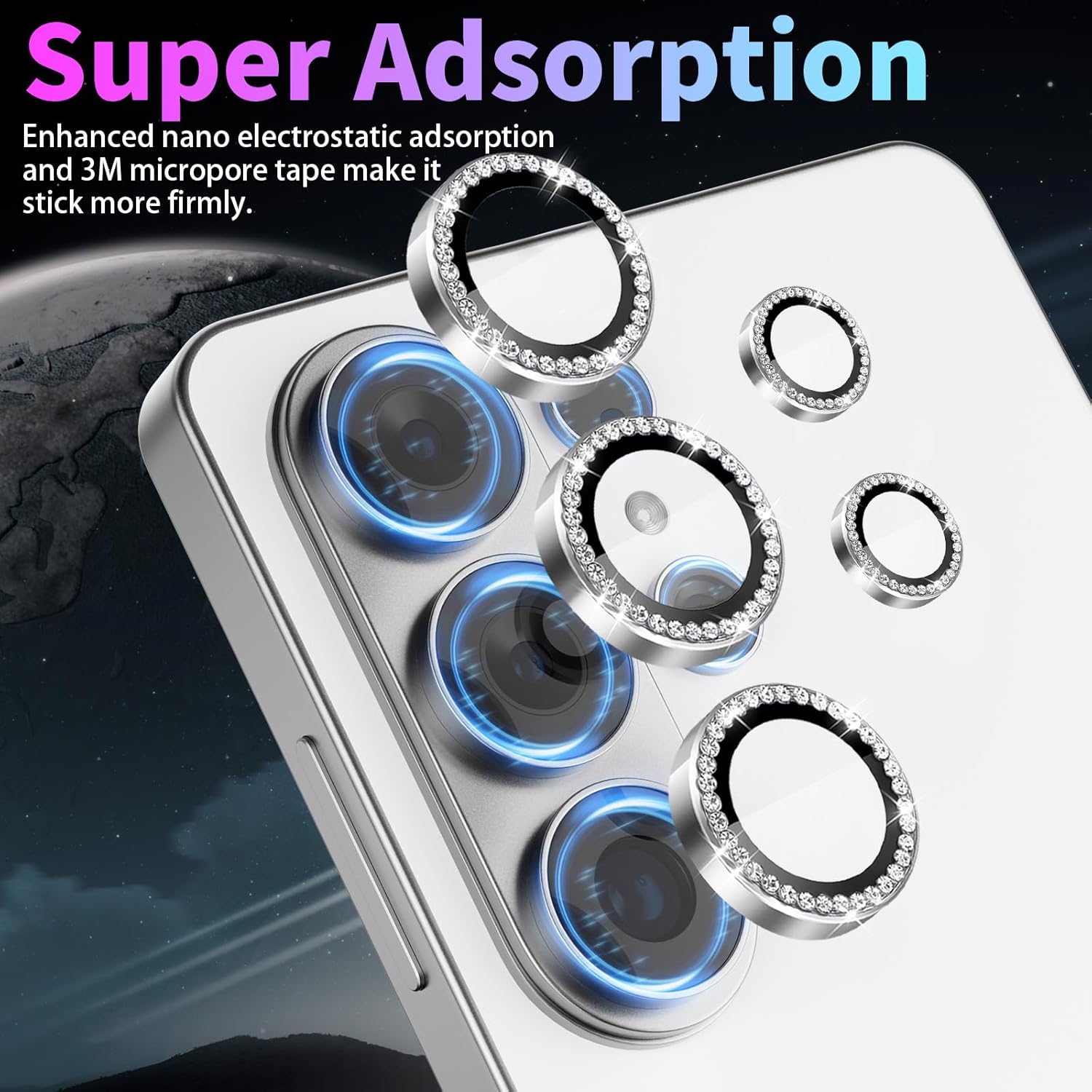 Diamond Individual Lens Tempered Glass Film for Samsung Galaxy S26 Ultra S26 Plus Aluminum Alloy Camera Protector Ring Cap Cover For Galaxy S26Ultra