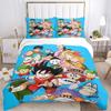 3pcs Dragon Ball Character Printed Quilt Set - Includes 1 Quilt Cover and 2 Pillowcases, Machine Washable - Suitable for All Seasons.H024