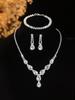 European Style Diamond-Inlaid Evening Necklace & Jewelry Set for Brides