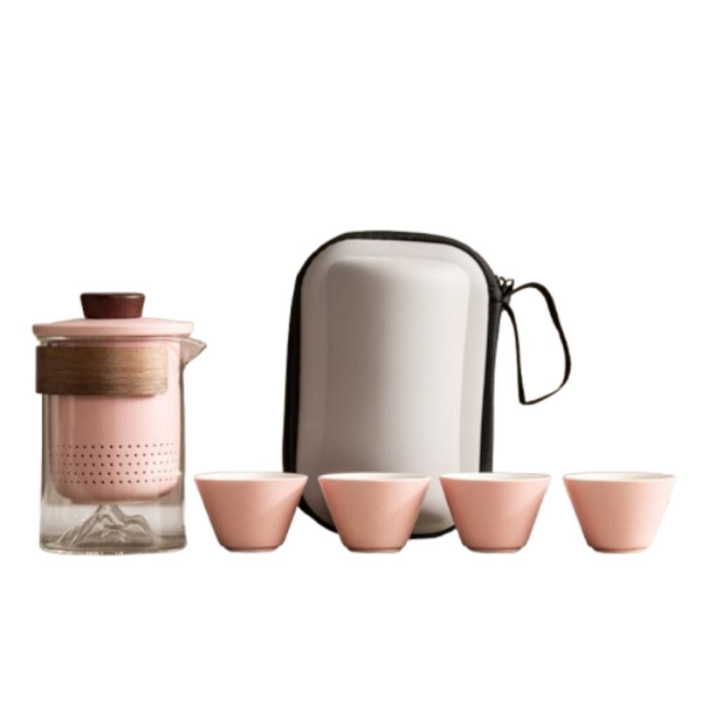 with tea strainer Travel Ceramic Teapots Chinese Style Mini Tea Cup Set  Teas Brewing Utensils