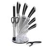 9-Piece Kitchen Knife Set In A Stand With Sharpener And Scissors E-6263
