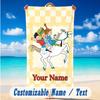Beach Towel Custom Name Text, Quick Dry Large Towel For Beach HomePippi Longstocking