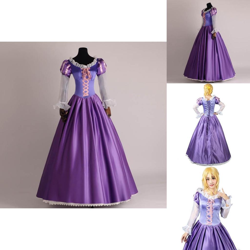 Elegant Adult Rapunzel Fancy Women Dress Cosplay Costume For Halloween Parties