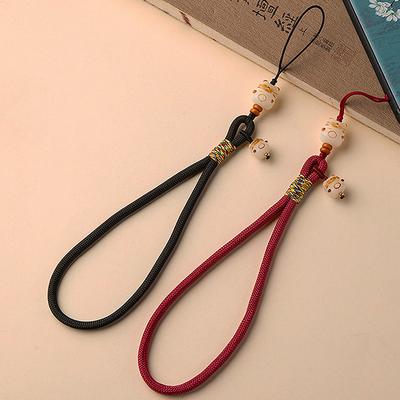Schattige Cartoon Bodhi Gelukskat Telefoonketting Telefoonhoes Hangkoord Universeel Telefoon Anti-Verlies Lanyard Telefoon Korte Polsband