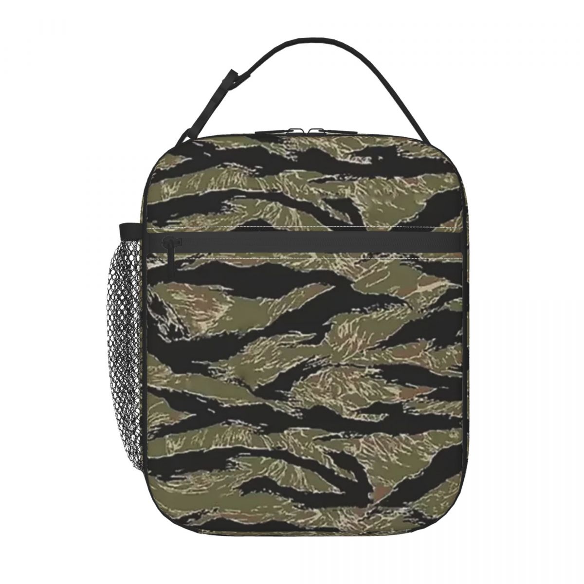 US Army Camouflage Tijgerstreep Geïsoleerde Lunchtas voor Vrouwen Kantoor Koeltas Thermische Voedseldoos Draagtas Draagbare Lunchboxen Container One Size