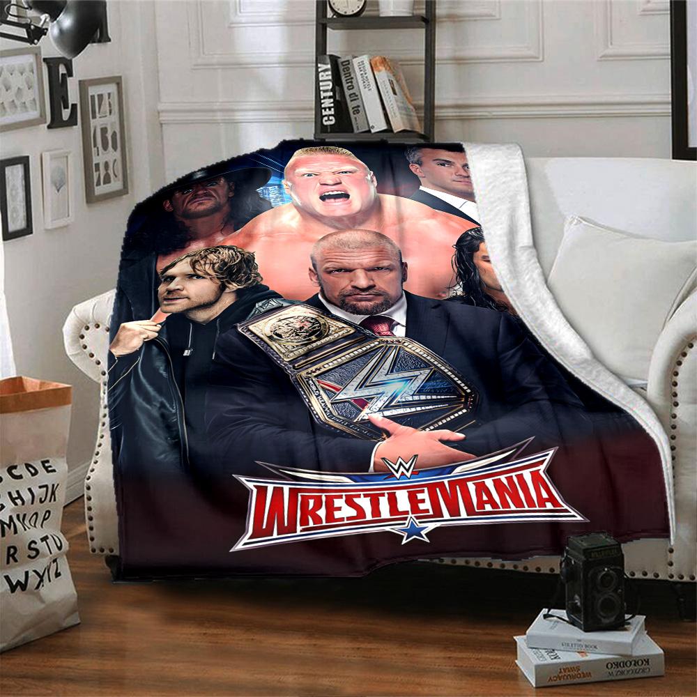 Wrestlemania Blanket Soft Warm Cozy Great for Sofa Chair Bedding Four Seasons Multipurpose Digital Print Gift for Travel Home Birthdays