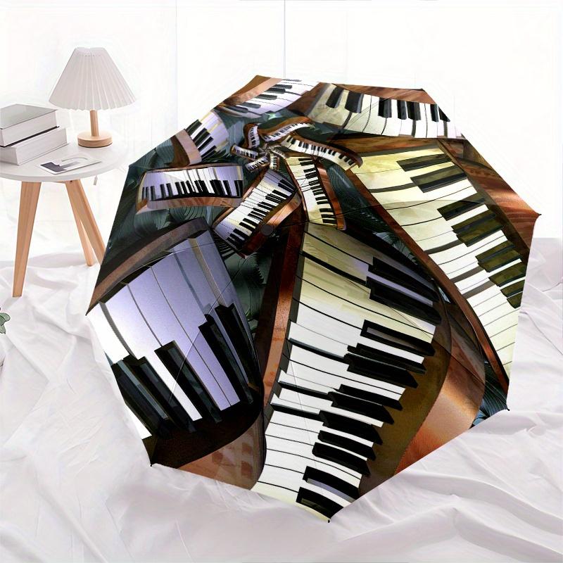 Piano Keys, Abstract Art Theme 8 Bone Hand Automatic Folding Umbrella, Compact and Portable Design, A Perfect Gift for Birthday, Christmas O