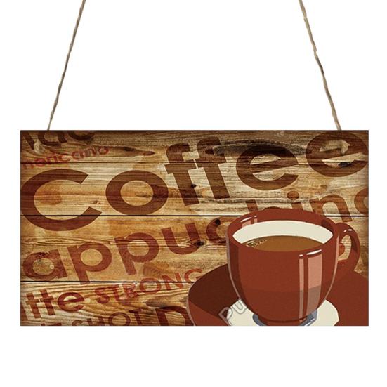 Front Door Sign Smooth Edge Exquisite Pattern Lanyard Design Burr Free Not Easily Deformed Coffee Bar Hanging