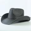 Popolare cappello western cowboy classico europeo e americano con cupola rigida, moda uomo e donna, cappello da cowboy in paglia a tesa larga per esterni