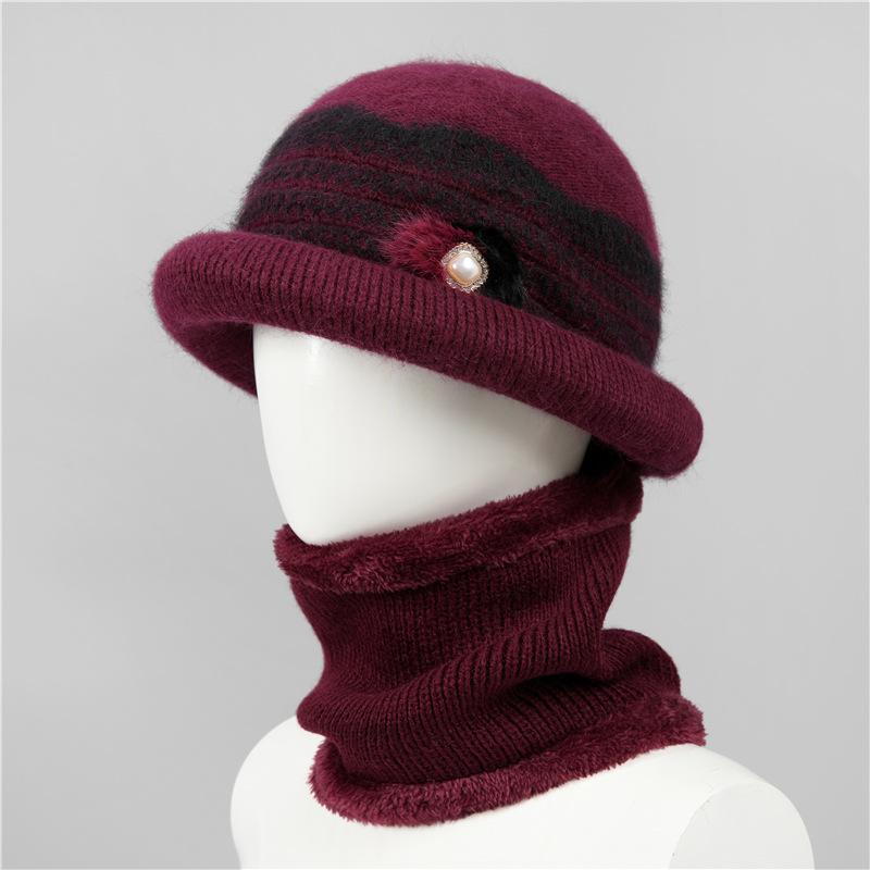 Hat women's winter new mother-in-law hat fleece warm wool hat