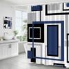 Creative Geometric Pink Shower Curtain Black Grey Square Pattern Modern Polyester Fabric Home Bathroom Curtains Decor With Hooks