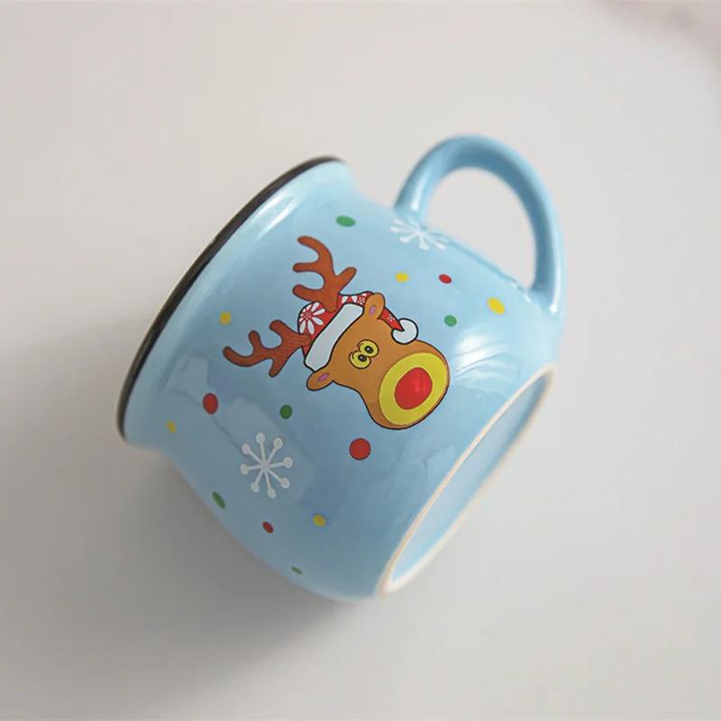 150ML/350ML Christmas Mugs Ceramic Cute Santa Elk Penguin Mousse Cup Coffee Cup for Office Home Milk Coffee Tea Cups Xmas Gifts
