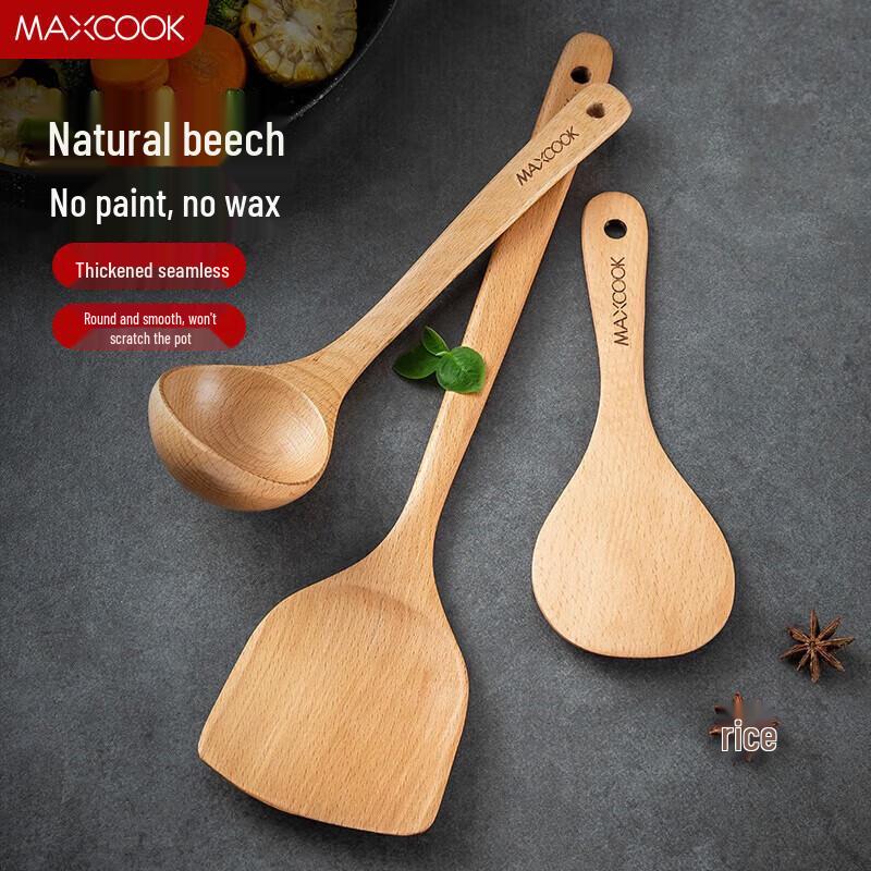 MEICHU Beechwood 3-Piece Utensil Set