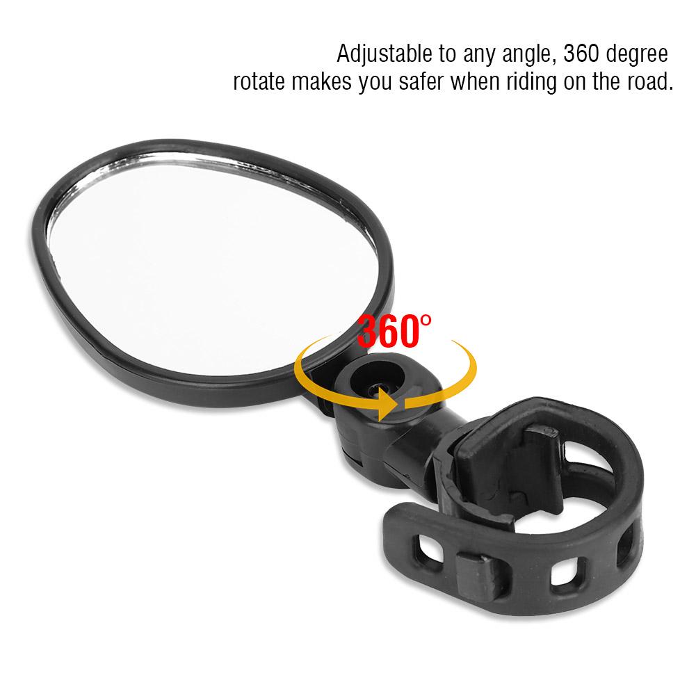 Durable 360 degrees Rotate Adjustable Handlebar Rearview Road Mountain Bicycle Safety Mirror Oval