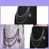 Spider Web Metal Waist Chain With Multiple Rings For Punk Hip Hop Style Men Women