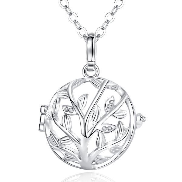 Necklace Pregnancy Bola Cage Tree of Life with Blue Strass