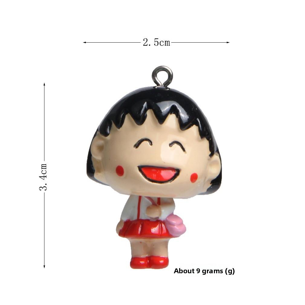 

Chibi Cartoon Cute Maruko Chan Mom Dad Family Member Mini Accessories Pendant Little Sister