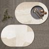 Faux Leather Placemats Oval Shape Cup Tableware Placemat Dining Table Coaster Non-slip Cup Pad Home Decor Dishes Mats