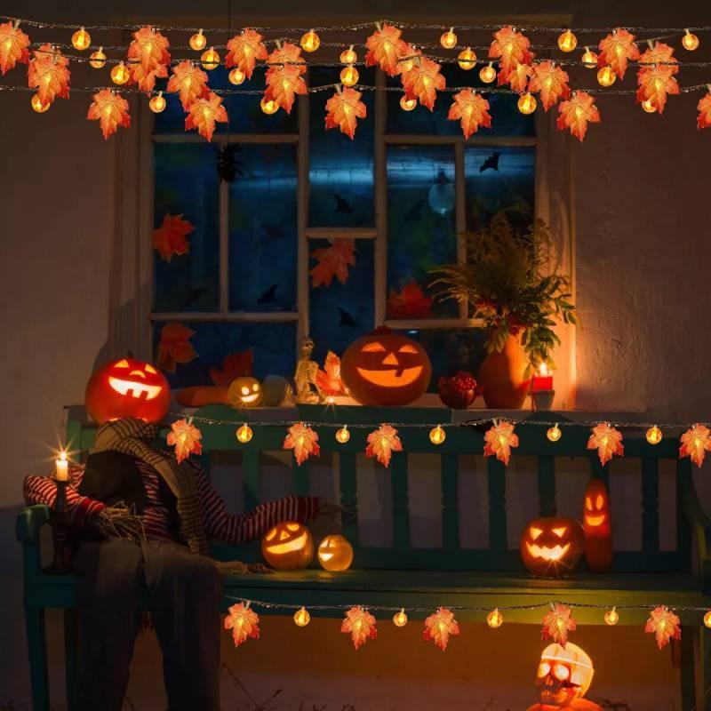 Delightful Led Halloween Decorative Lights With Adorable Pumpkins Ghosts And Bats For Parties
